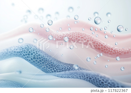 Premium Skincare Graphic Showing Hydrated Skin Layers with Moisture Beads 117822367