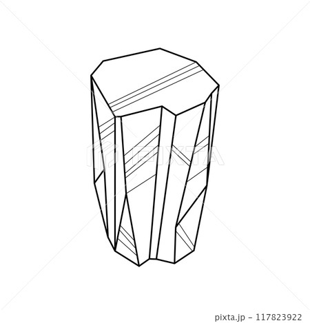 Illustration of crystal or mineral. Jewelry precious or semiprecious gem stone. 117823922