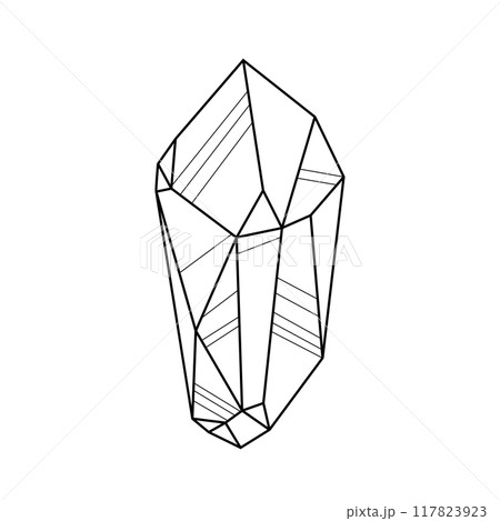 Illustration of crystal or mineral. Jewelry precious or semiprecious gem stone. Illustration of crystal or mineral. Jewelry precious or semiprecious gem stone. 117823923