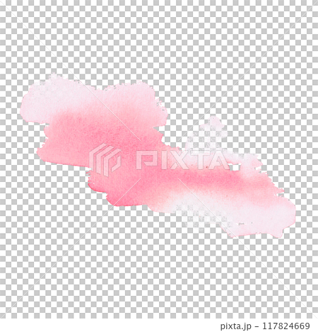 Blurred pink spot in a watercolor illustration. Drip for design of juicy products and backgrounds. Isolated from background 117824669