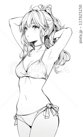 アイドル線画 117825250