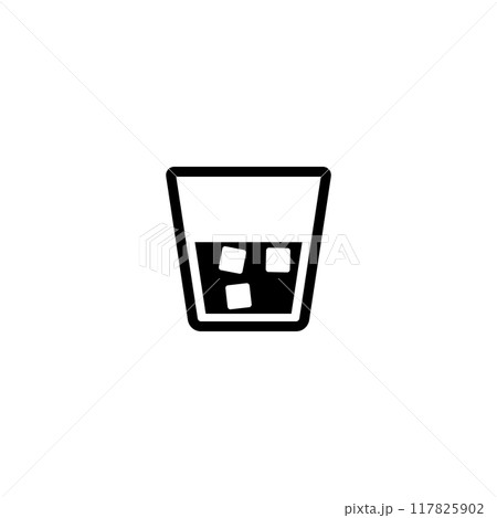 Minimalist icon of an open-top trash bin, perfect for digital interfaces 117825902
