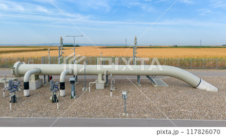 Receiving chamber of the cleaning device, scraper, for the main gas pipeline 117826070