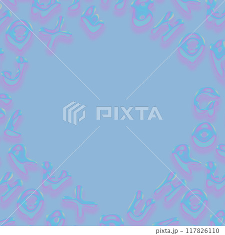 ぷっくりとツヤ感のあるアルファベットのイラストフレーム 117826110