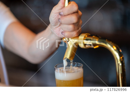 ビールを注ぐ瞬間 117826996