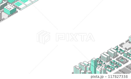 俯瞰から見た立体の街並みベクターイラスト 117827338