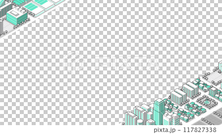 俯瞰から見た立体の街並みベクターイラスト 117827338