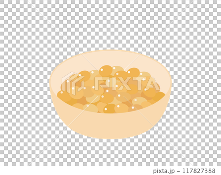 器にはいっている煮た大豆や水煮の大豆をイメージしたイラスト 器にはいっている煮た大豆や水煮の大豆をイメージしたイラスト 117827388