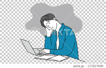 一個沮喪的人的簡單例證 117827690