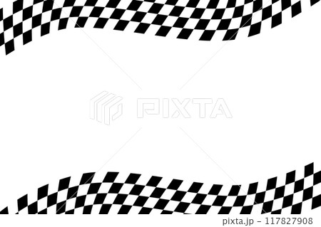 Race checker flag background. Finish check rally background. Wavy psychedelic chessboard pattern. Hippie twisted gingham checkerboard frame. Vector illustration isolated Race checker flag background. Finish check rally background. Wavy psychedelic chessboard pattern. Hippie twisted gingham checkerboard frame. Vector illustration isolated 117827908