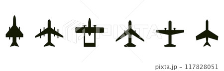 Plane icon airport sign black airplane silhouette vector image 117828051