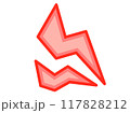 怒り、痛み、雷の漫符（赤） 117828212