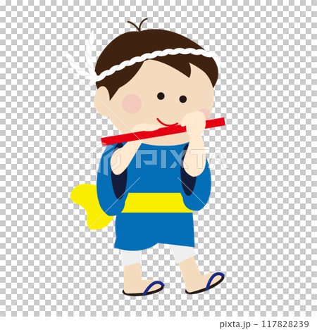 穿著浴衣吹笛子的孩子 穿著浴衣吹笛子的孩子 117828239