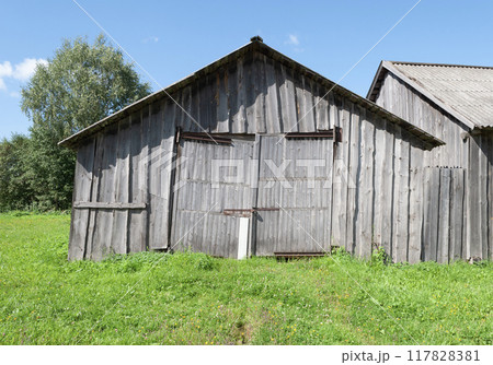 Old barn in russian village 117828381