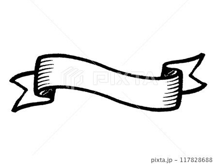 シンプルな手描きのリボンの線画 シンプルな手描きのリボンの線画 117828688