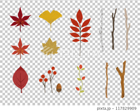 秋季植物油畫插圖集 117829909