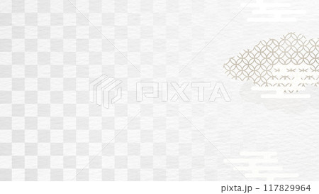 日本の伝統的な雲の模様。上品な白の和紙バナー背景 日本の伝統的な雲の模様。上品な白の和紙バナー背景 117829964