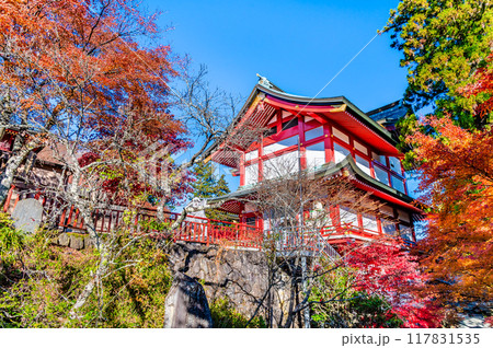 東京 紅葉に染まる武蔵御嶽神社　宝物殿 117831535