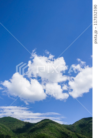 夏山と青空と白い雲 夏山と青空と白い雲 117832590