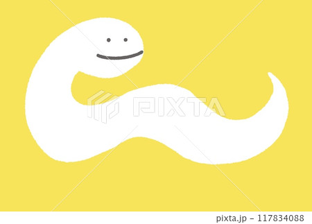 笑顔の蛇のイラスト　年賀状素材　2025 117834088