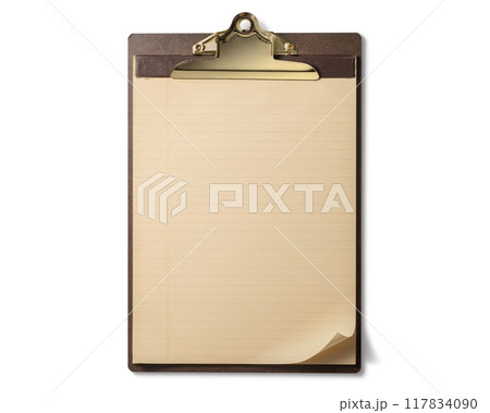 クリップボードに挟まれたメモパッド 117834090