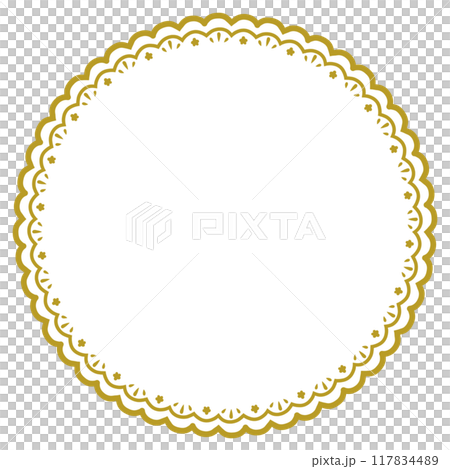 金色簡單花朵蕾絲 117834489