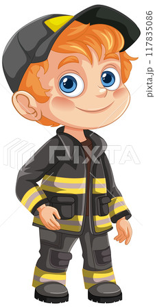Young Firefighter in Uniform 117835086