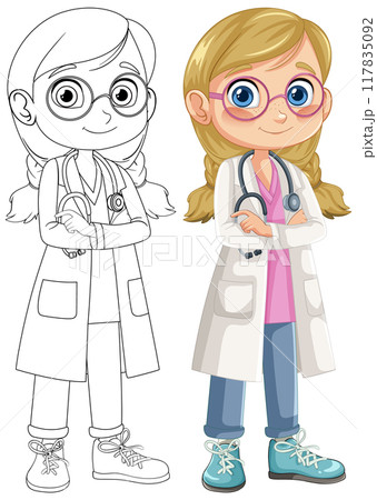 Young Female Doctor Illustration 117835092