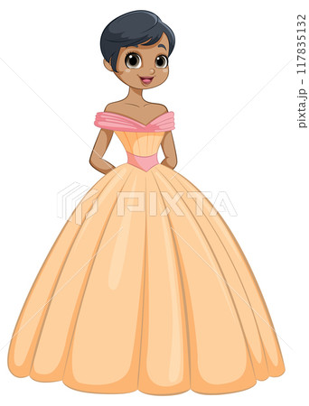 Elegant Girl in Peach Dress Elegant Girl in Peach Dress 117835132