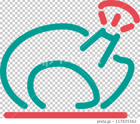 Christmas chicken icon pictogram decoration simple cute line drawing illustration 117835562