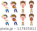 ペンライトやうちわを持ったアイドルファン・男性 117835811