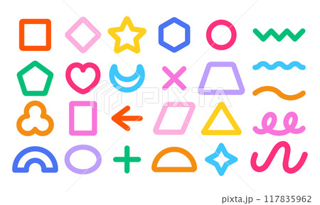 Cute colorful basic geometric shapes collection 117835962