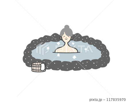 温泉に入る女性 温泉に入る女性 117835970