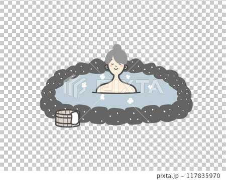 温泉に入る女性 温泉に入る女性 117835970