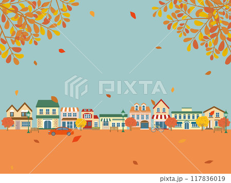紅葉 秋の街並み 紅葉 秋の街並み 117836019