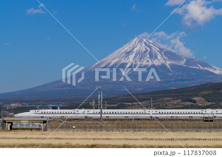 富士山と東海道新幹線 N700A F編成 117837008
