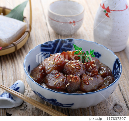 ピリ辛こんにゃく ( こんにゃくの煮物 ) ピリ辛こんにゃく ( こんにゃくの煮物 ) 117837207
