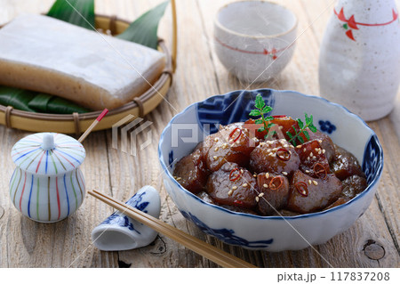 ピリ辛こんにゃく ( こんにゃくの煮物 ) ピリ辛こんにゃく ( こんにゃくの煮物 ) 117837208