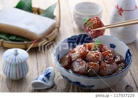 ピリ辛こんにゃく ( こんにゃくの煮物 ) ピリ辛こんにゃく ( こんにゃくの煮物 ) 117837220