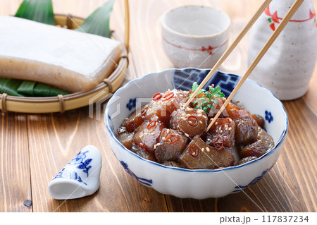 ピリ辛こんにゃく ( こんにゃくの煮物 ) ピリ辛こんにゃく ( こんにゃくの煮物 ) 117837234