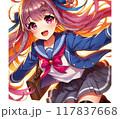 可愛い女の子のイラスト 117837668