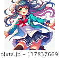 青い服の女の子 117837669