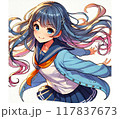 セーラー服を着た少女 117837673