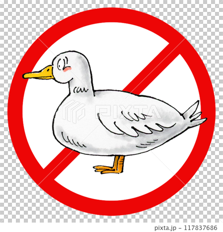 Duck prohibition sign Duck prohibition sign 117837686