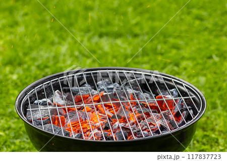 empty charcoal grill 117837723