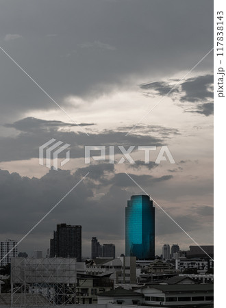 Architecture exterior of Modern high-rise buildings of Dramatic sky in the city of Bangkok. Architecture exterior of Modern high-rise buildings of Dramatic sky in the city of Bangkok. 117838143