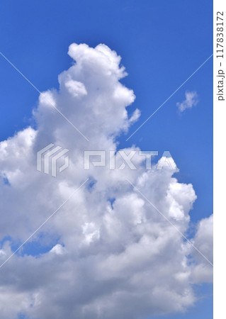 日本の横浜都市景観 夏空。猛烈な暑さが続く日本列島…巨大な雲が上空に…＝8月25日、横浜から 117838172