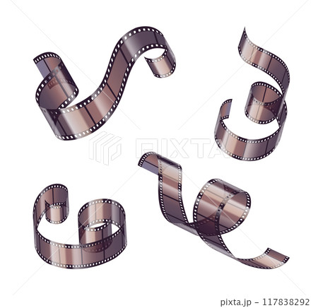 Film strip roll. 3d cinema reel tape frame vector 117838292