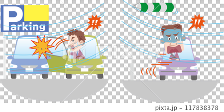 Traffic safety <Car troubles in strong winds, cars blown by crosswinds and when opening and closing doors> 117838378