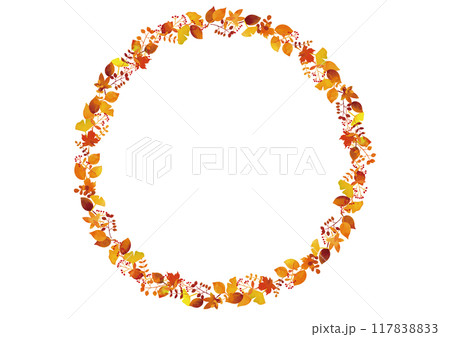 北欧風 落ち葉 丸フレーム2 北欧風 落ち葉 丸フレーム2 117838833